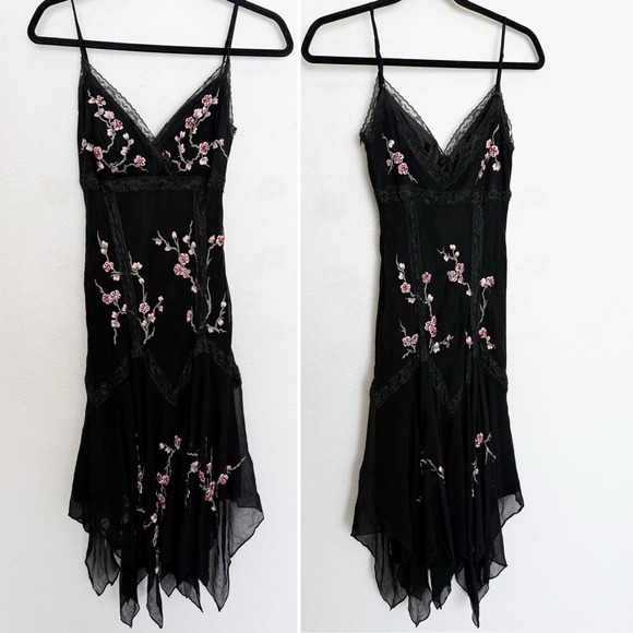 Sue Wong Dresses & Skirts - Vintage Y2K Sue Wong 100% Silk Embroidered Fairy Hem Dress Sz 2